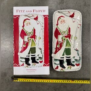 Fitz and Floyd Winterberry Santa Serving Tray Macys